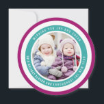 Modern Colourful Circles Christmas Photo Aqua Holiday Card<br><div class="desc">Colourful Circles Photo Holiday Card / Aqua Plum by Orabella Prints.</div>