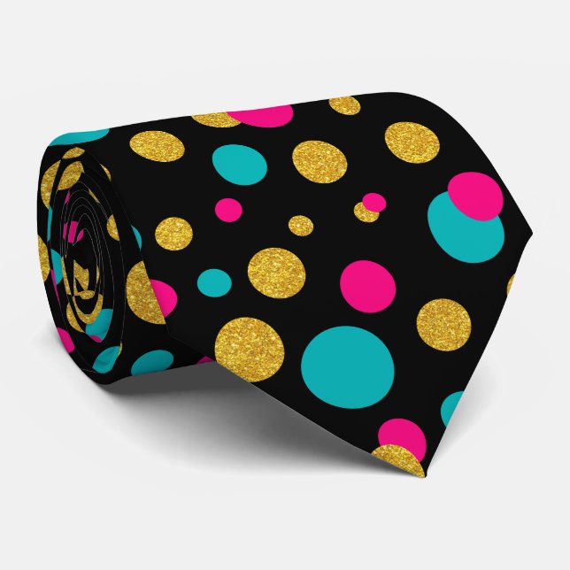 Modern Colourful Circles Seamless Pattern Tie (Rolled)
