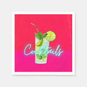 Modern Colourful Cocktails Bar Art Napkin