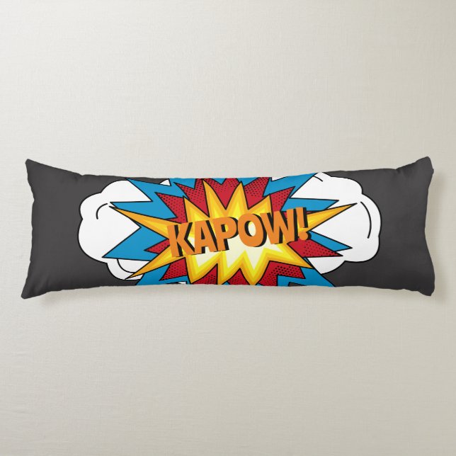 Modern Colourful Comic Book KAPOW Pop Art Body Cushion (Front)