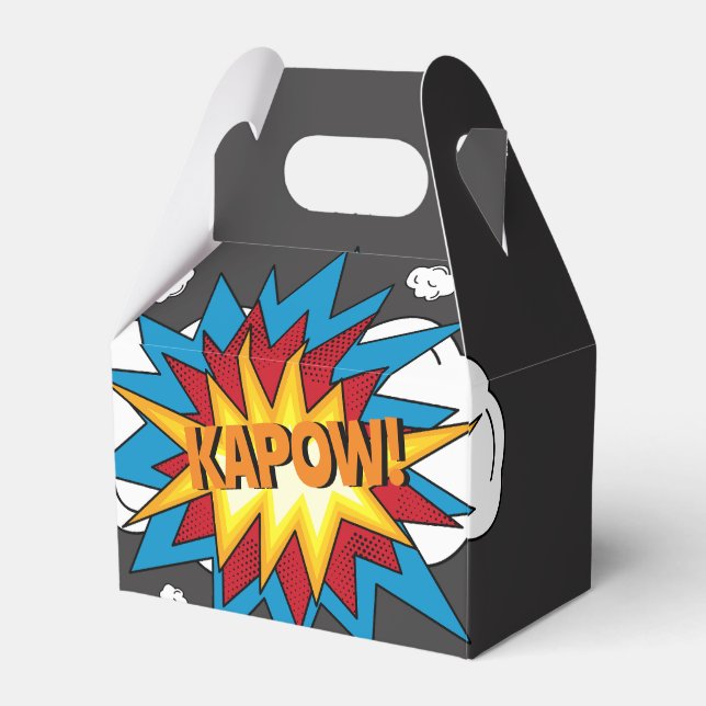 Modern Colourful Comic Book KAPOW Pop Art Favour Box (Front Side)