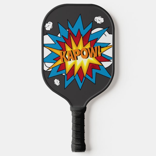 Modern Colourful Comic Book KAPOW Pop Art Pickleball Paddle (Front)