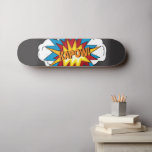 Modern Colourful Comic Book KAPOW Pop Art Skateboard<br><div class="desc">A bright comic book pop art style design featuring your custom text. A cute and fun comic book themed illustration with bright colours and superhero action typography. An ideal design for anyone who loves super hero designs, comics, cartoon style illustrations, colourful action filled designs and pop art! Personalise this funny...</div>