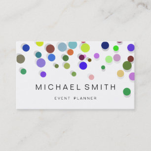 Modern Colourful Confetti Dots Business Card