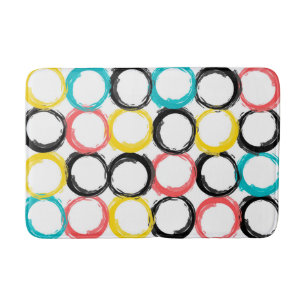 Modern, colourful, cool, unique, trendy circles bath mat
