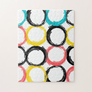 Modern, colourful, cool, unique, trendy circles jigsaw puzzle