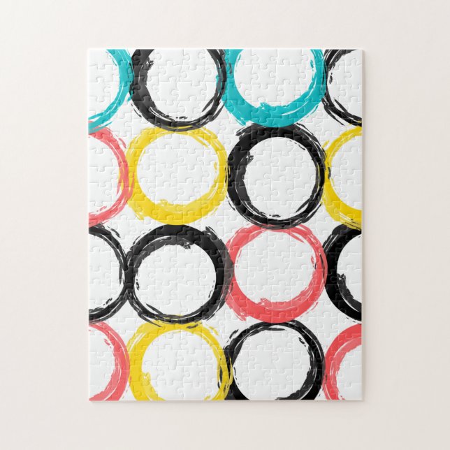 Modern, colourful, cool, unique, trendy circles jigsaw puzzle (Vertical)