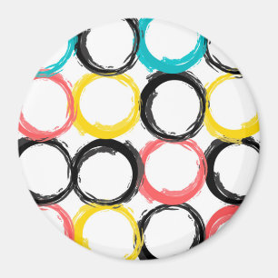 Modern, colourful, cool, unique, trendy circles magnet