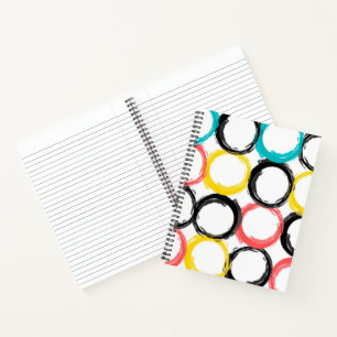 Modern, colourful, cool, unique, trendy circles notebook