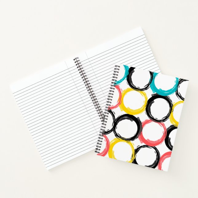 Modern, colourful, cool, unique, trendy circles notebook (Inside)