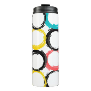 Modern, colourful, cool, unique, trendy circles thermal tumbler