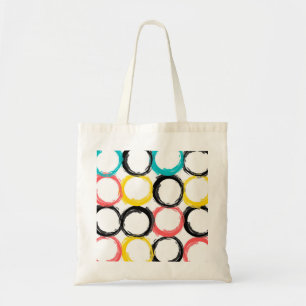 Modern, colourful, cool, unique, trendy circles tote bag