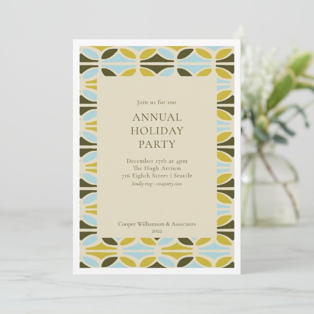 Modern Colourful Corporate Annual Holiday Party Invitation (Standing Front)