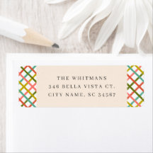 Modern Colourful Crisscross Holiday Return Address