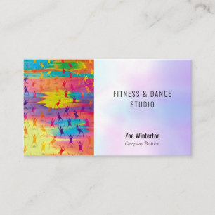 Modern Colourful Dancers and Fitness Studio Business Card