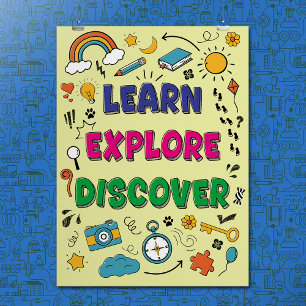 Modern Colourful Doodle Sketch Inspirational Quote Poster