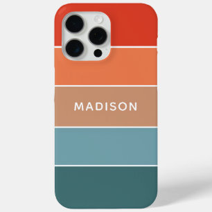Modern Colourful Earth Colorblock Personalised Nam iPhone 15 Pro Max Case