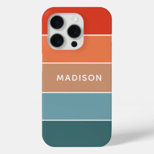 Modern Colourful Earth Colorblock Personalised Nam iPhone 15 Pro Case