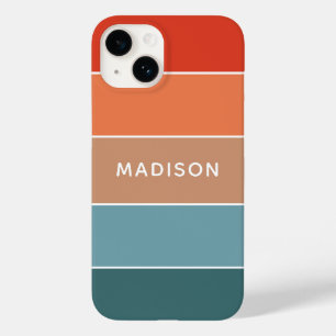 Modern Colourful Earth Colorblock Personalised Nam Case-Mate iPhone 14 Case