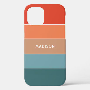 Modern Colourful Earth Colorblock Personalised Nam iPhone 12 Pro Case
