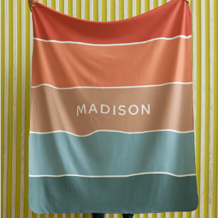 Modern Colourful Earth Colorblock Personalised Nam Sherpa Blanket