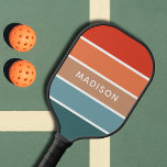 Modern Colourful Earth Colorblock Personalised Pickleball Paddle<br><div class="desc">Modern Chic Girly Colour Block Personalised Name Pickleball Paddle features a simple, colourful and modern design in a colour block pattern of blue, brown and orange with your personalised name in modern script typography. Perfect gift for Christmas, birthday, Mother's Day, best friends, sister and more. Designed by ©Evco Studio www.zazzle.com/store/evcostudio...</div>