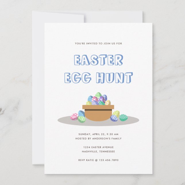 Modern Colourful Easter Egg Hunt Invitation (Front)
