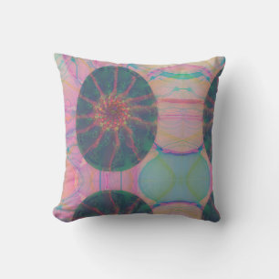 Modern Colourful Easter Egg Pattern on Dark Mauve Cushion