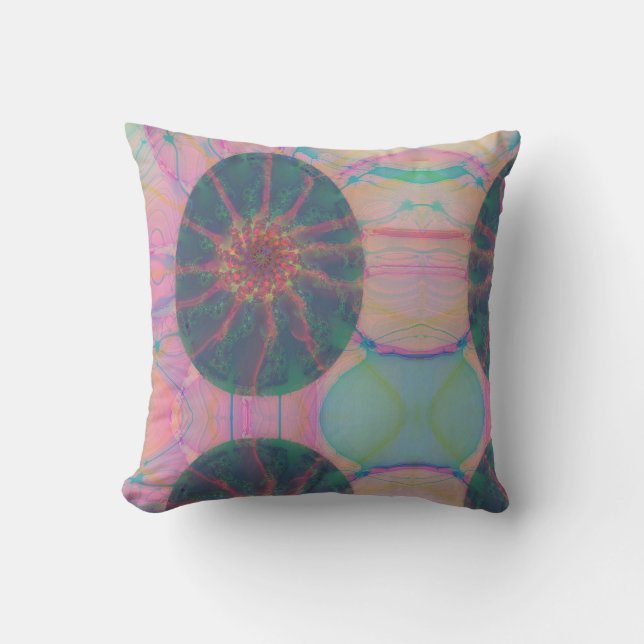 Modern Colourful Easter Egg Pattern on Dark Mauve Cushion (Front)