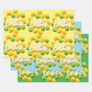 Modern Colourful Egg Pattern Easter Wrapping Paper