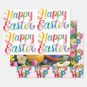 Modern Colourful Egg Pattern Easter Wrapping Paper
