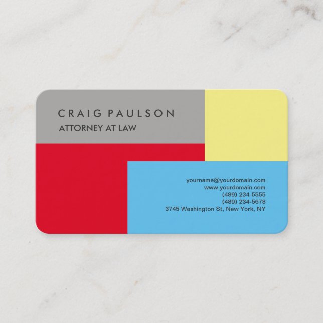 Modern Colourful Elegant Professional Minimalist Business Card (Front)