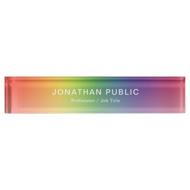 Modern Colourful Elegant Template Trendy Nameplate (Front)