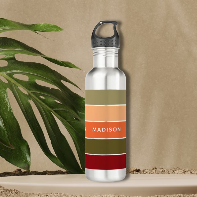 Modern Colourful Fall Colour Block Personalised Na 710 Ml Water Bottle (Creator Uploaded)