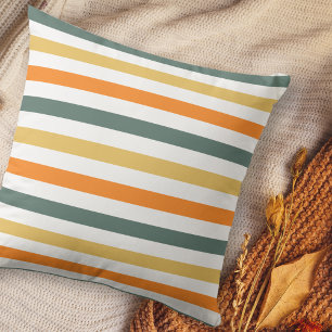 Modern Colourful Fall Stripe Pattern Cushion
