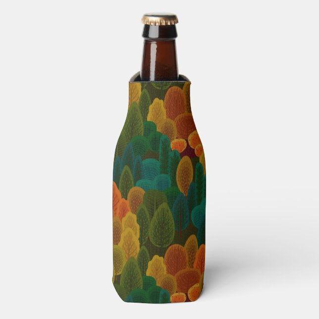 Modern Colourful Fall Trees Bottle Cooler (Bottle Front)
