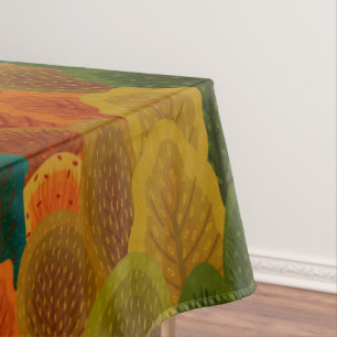 Modern Colourful Fall Trees Tablecloth