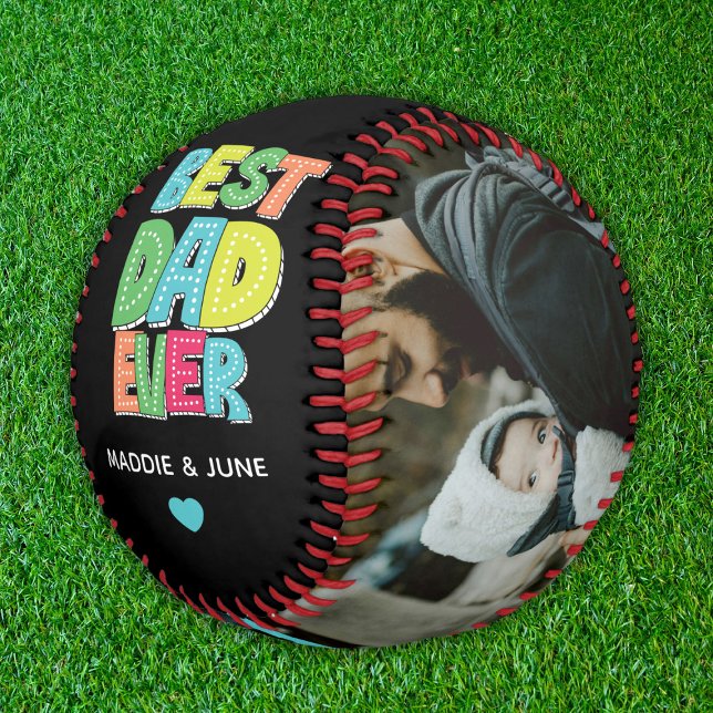 Modern Colourful Father's Day Best Dad Ever Photos Baseball (Creator Uploaded)