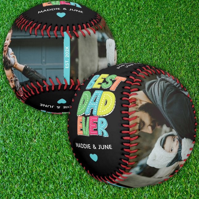 Modern Colourful Father's Day Best Dad Ever Photos Baseball (Creator Uploaded)
