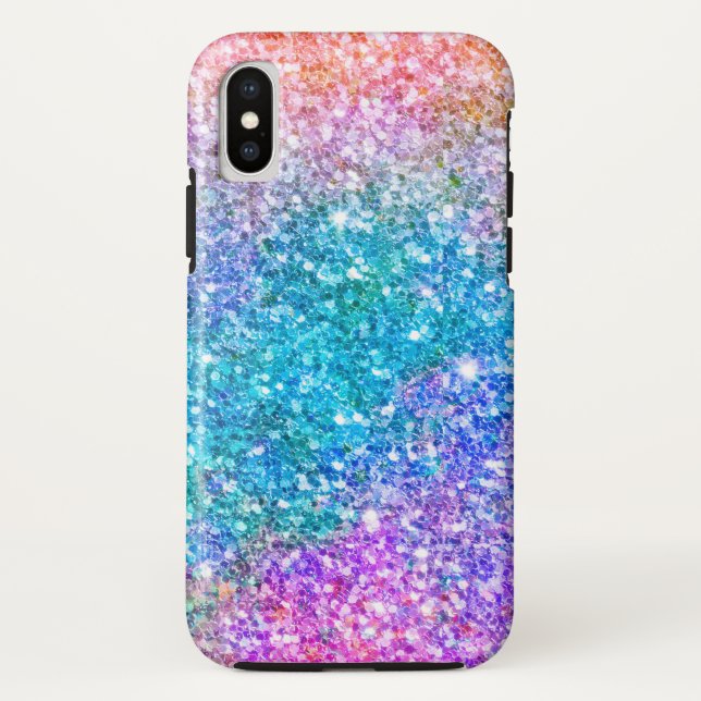 Modern Colourful Faux Glitter Texture Case-Mate iPhone Case (Back)