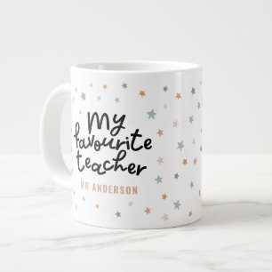 Modern colourful favourite teacher star gift  coff large coffee mug