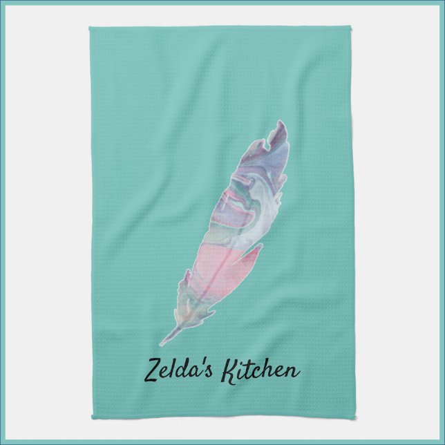 Modern Colourful Feather Tea Towel (Creator Uploaded)