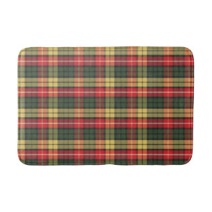 Modern Colourful Festive Plaid Pattern Bath Mat