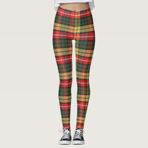 Modern Colourful Festive Plaid Pattern Leggings