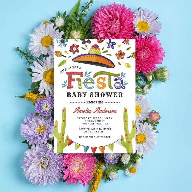 Modern Colourful Fiesta Mexican Baby Shower Invitation (Creator Uploaded)