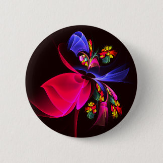 Modern Colourful Floral Abstract Art Pattern #06 6 Cm Round Badge