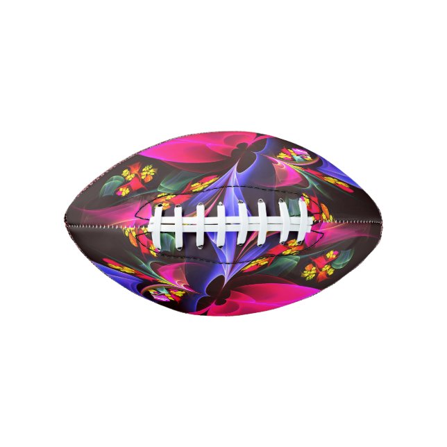 Modern Colourful Floral Abstract Art Pattern #06 American Football (Front)