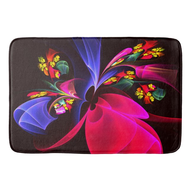 Modern Colourful Floral Abstract Art Pattern #06 Bath Mat (Front)