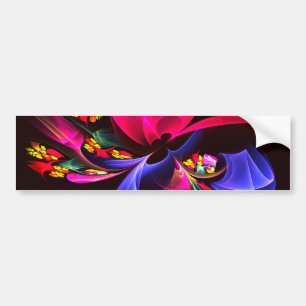 Modern Colourful Floral Abstract Art Pattern #06 Bumper Sticker