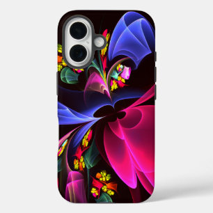 Modern Colourful Floral Abstract Art Pattern #06 iPhone 16 Case
